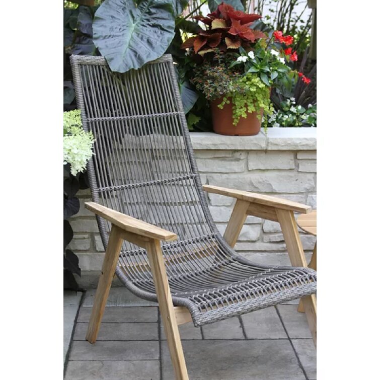 Largent teak patio store chair with cushions